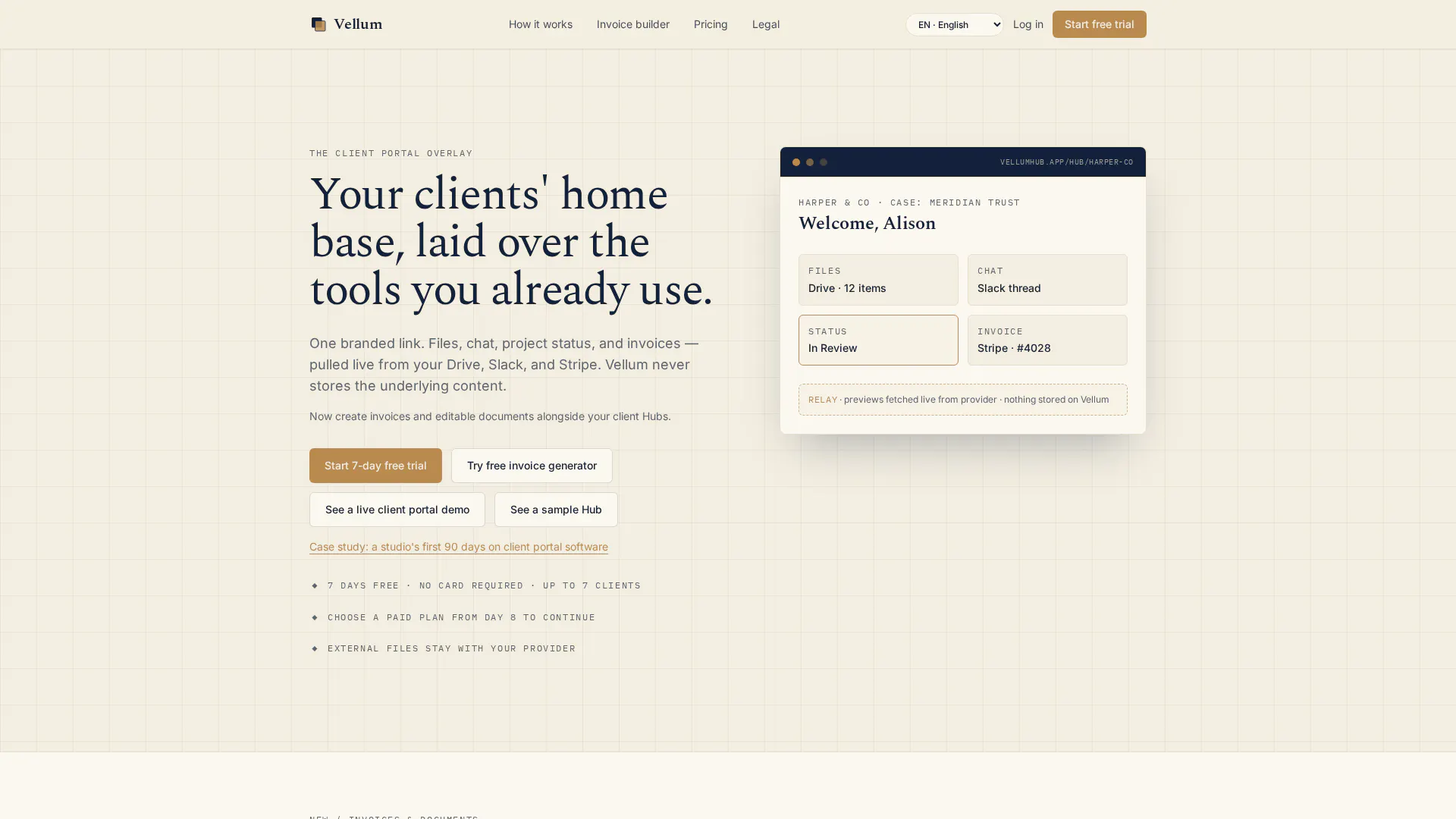 Vellum- a client hub  gallery image