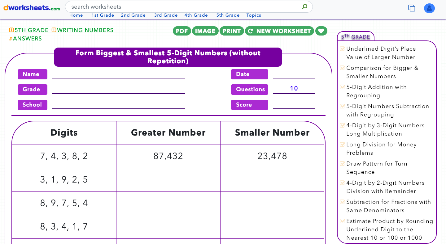 Dworksheets gallery image