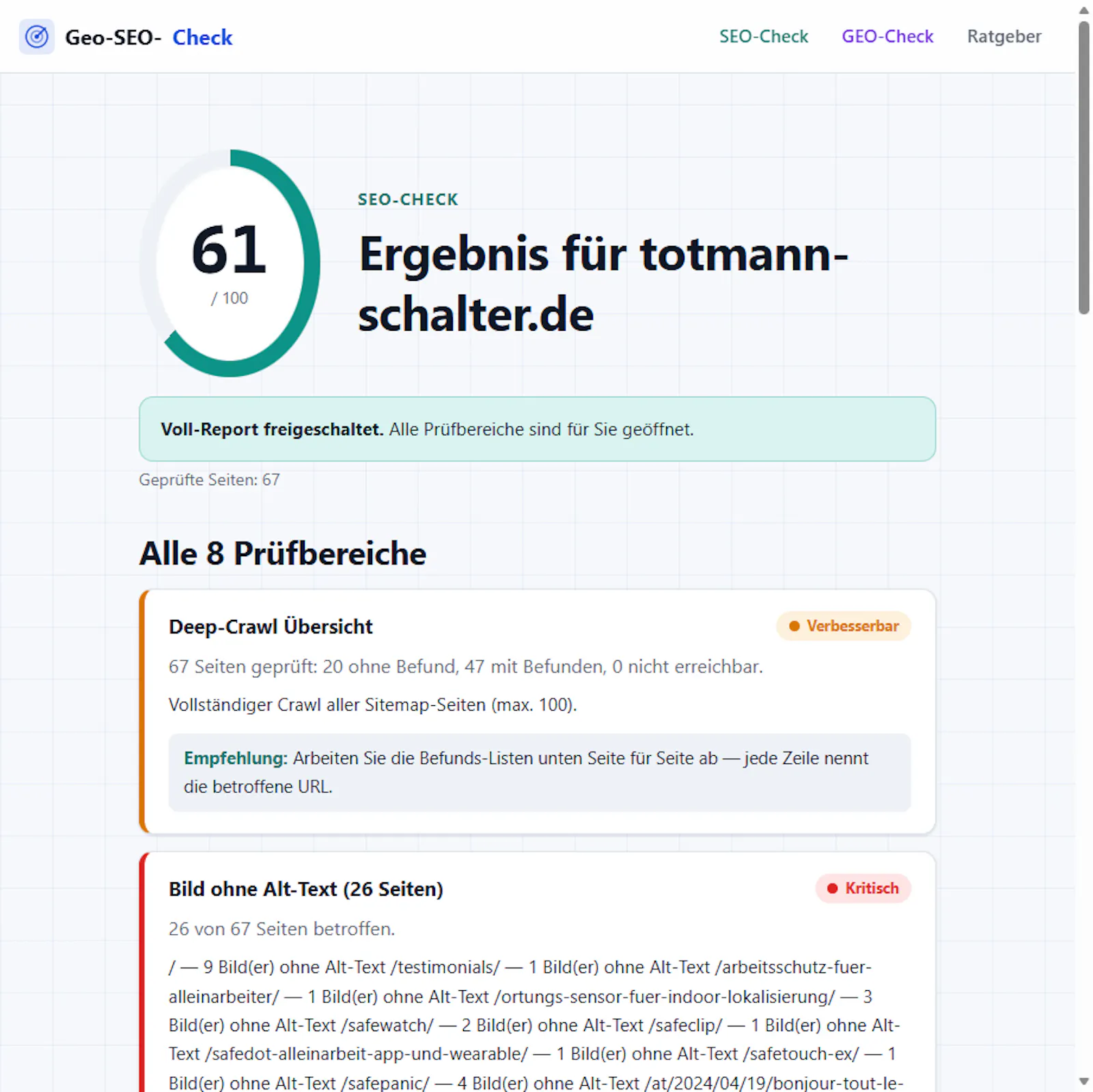 Geo-SEO-Check screenshot 1
