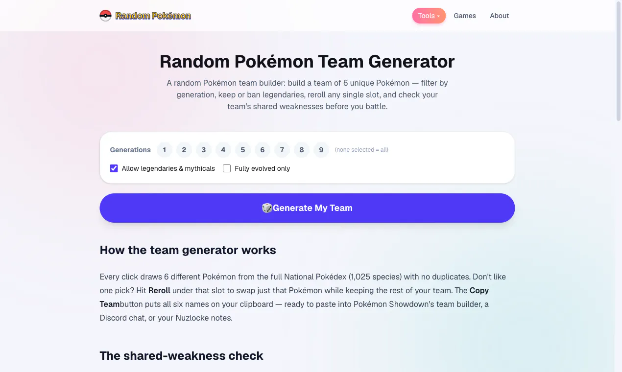 Random Pokémon Generator gallery image