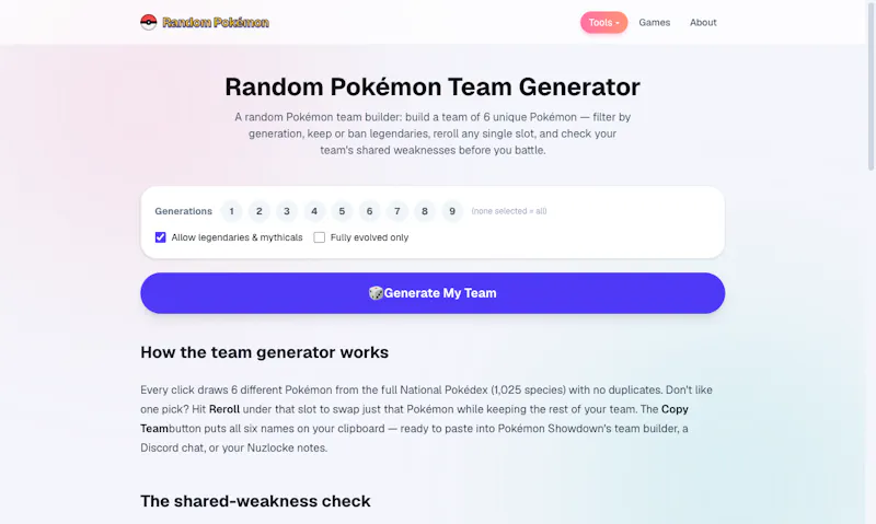 Random Pokémon Generator screenshot 3