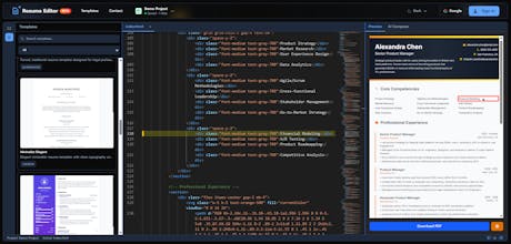 HTML Resume Template Editor & PDF Export gallery image