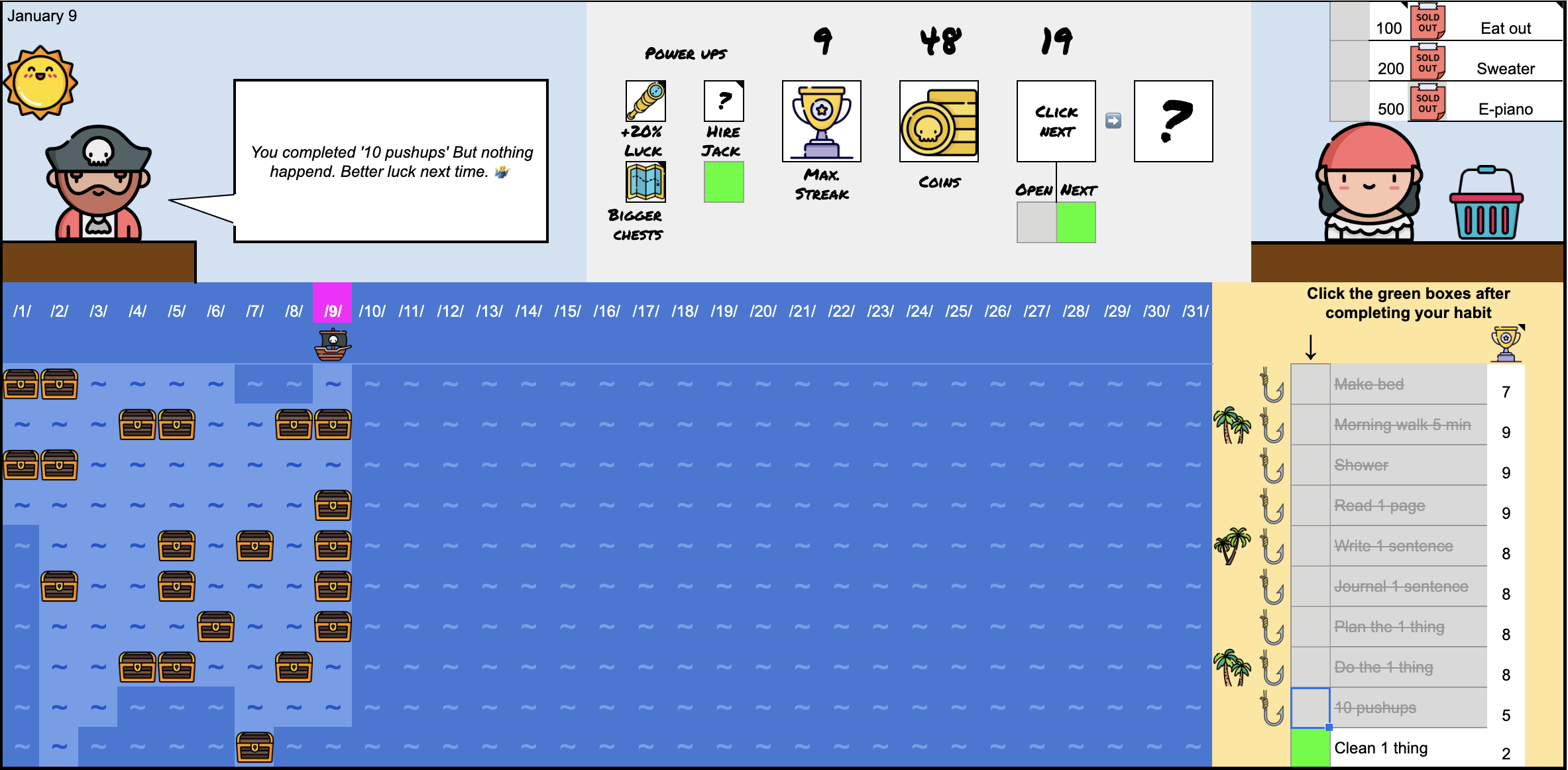 Google Sheets用のGameified Habit Trackerメディア2
