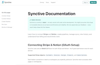 Synctive – Sync Stripe data to Notion gallery image