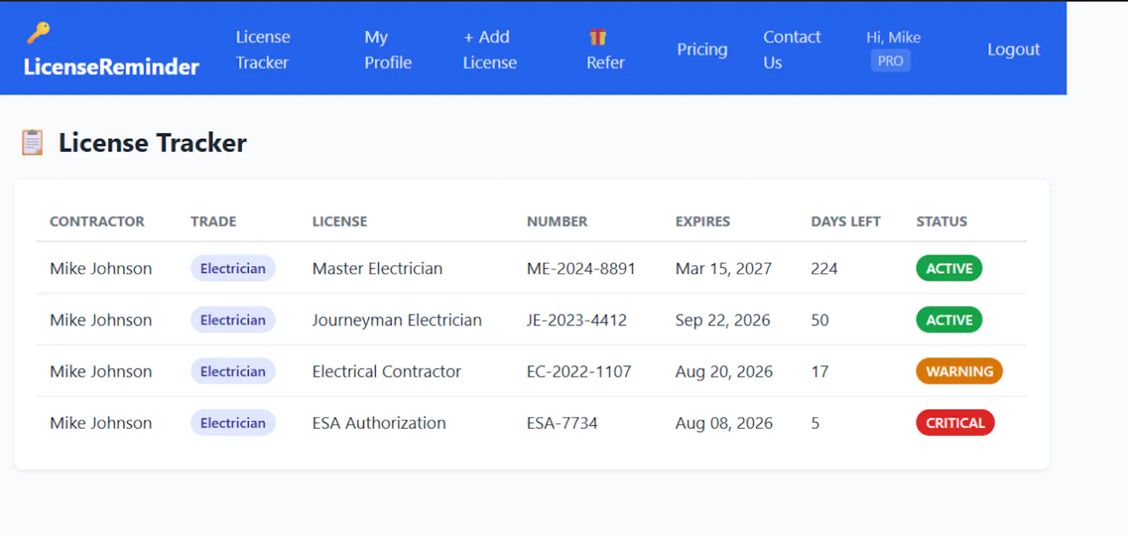 LicenseReminder screenshot 1