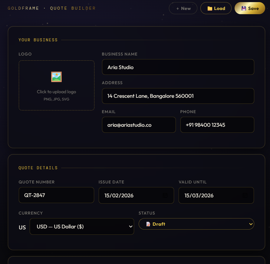 GoldFrame Agency Suite - Main product screenshot demonstrating key features and user interface