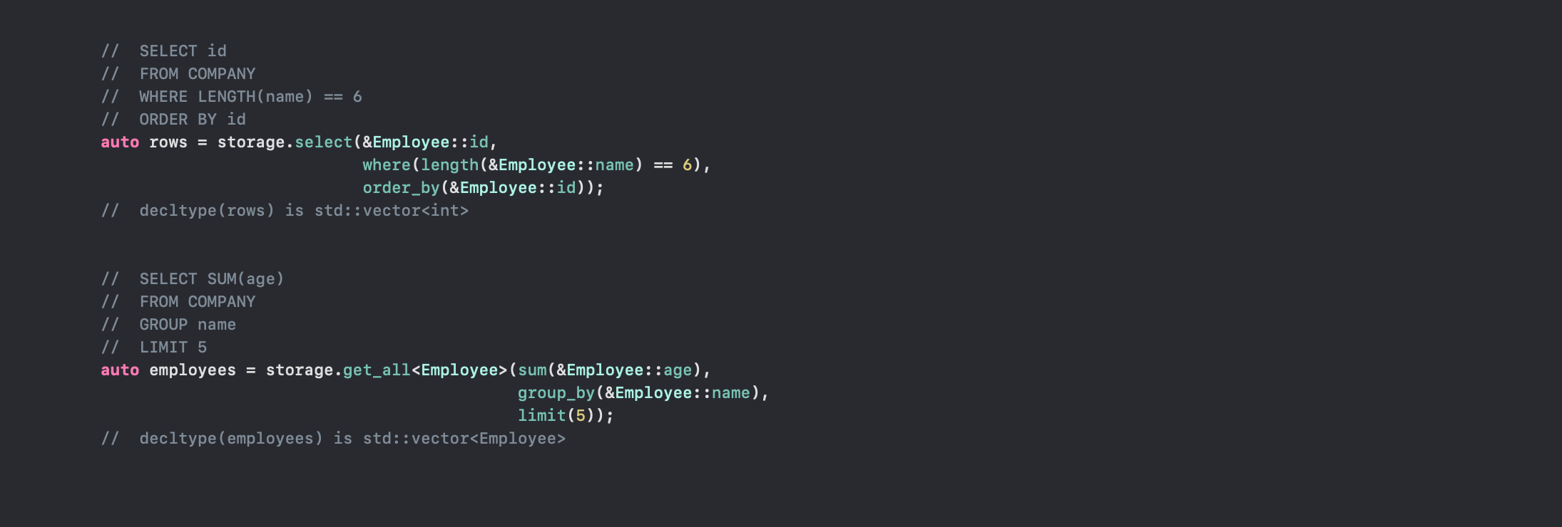 Mídia 3 de sqlite_orm - C, Biblioteca, Sqlite, ORM