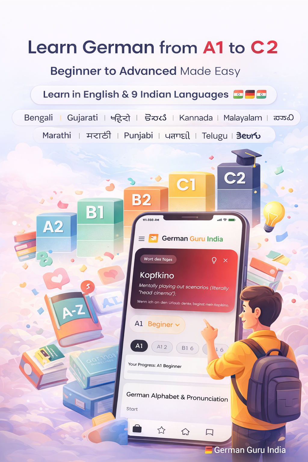 German Guru - English & Indian Languages - Main product screenshot demonstrating key features and user interface