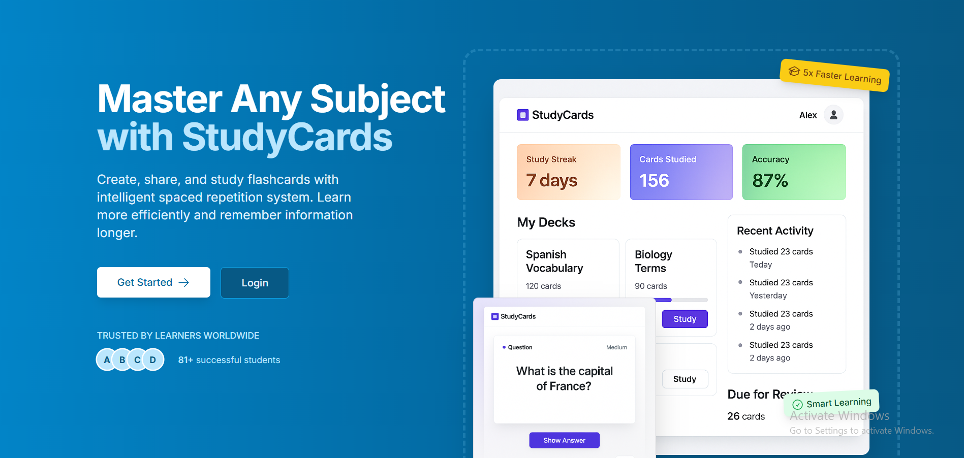 StudyCards - Screenshot 2 showing product features and functionality