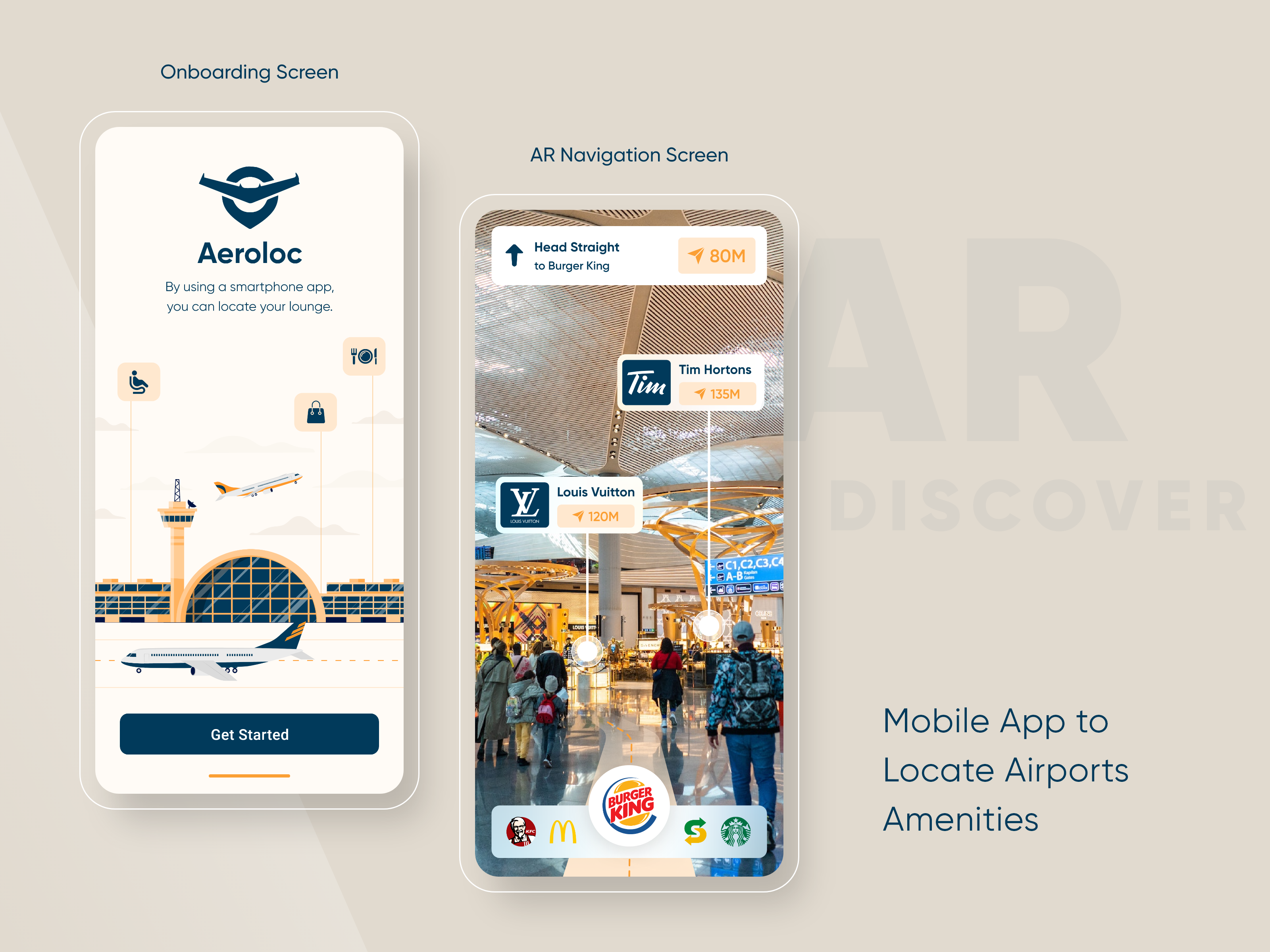AR Airport Navigation App UI design