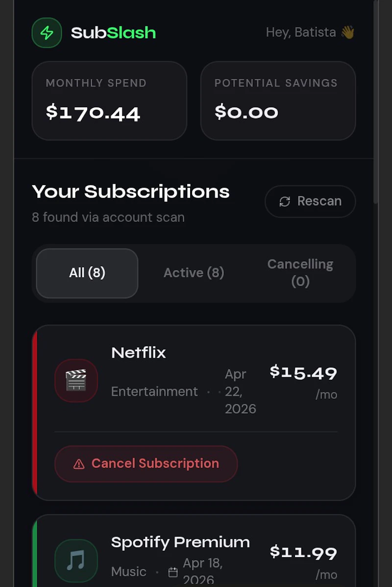SubSlash screenshot 2