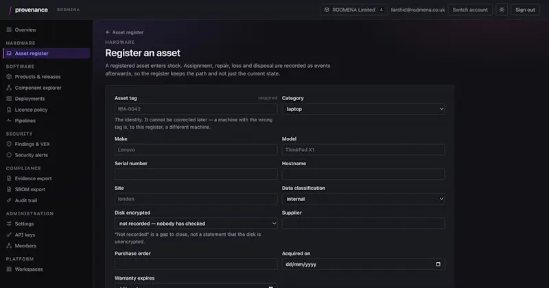 Provenance screenshot 2