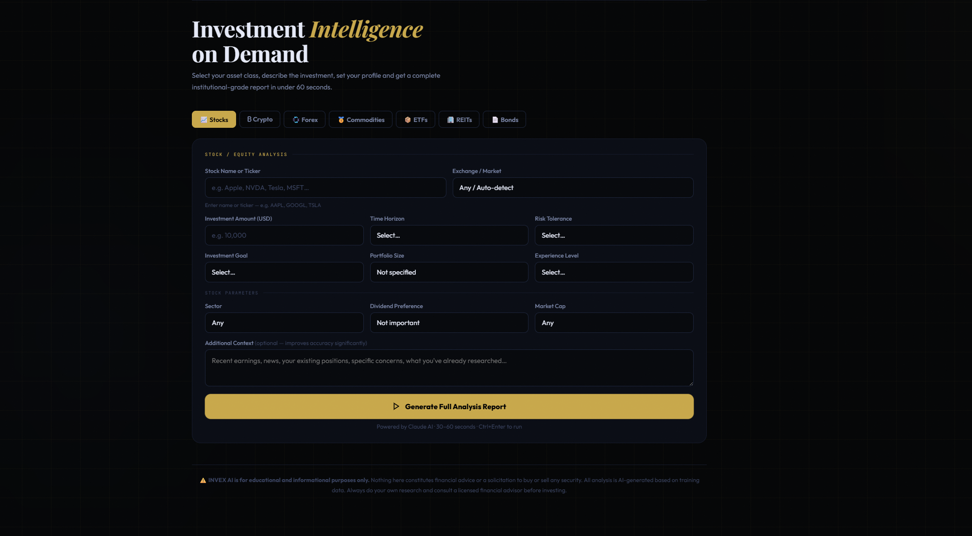 INVEX AI  Professional Analysis Platform gallery image