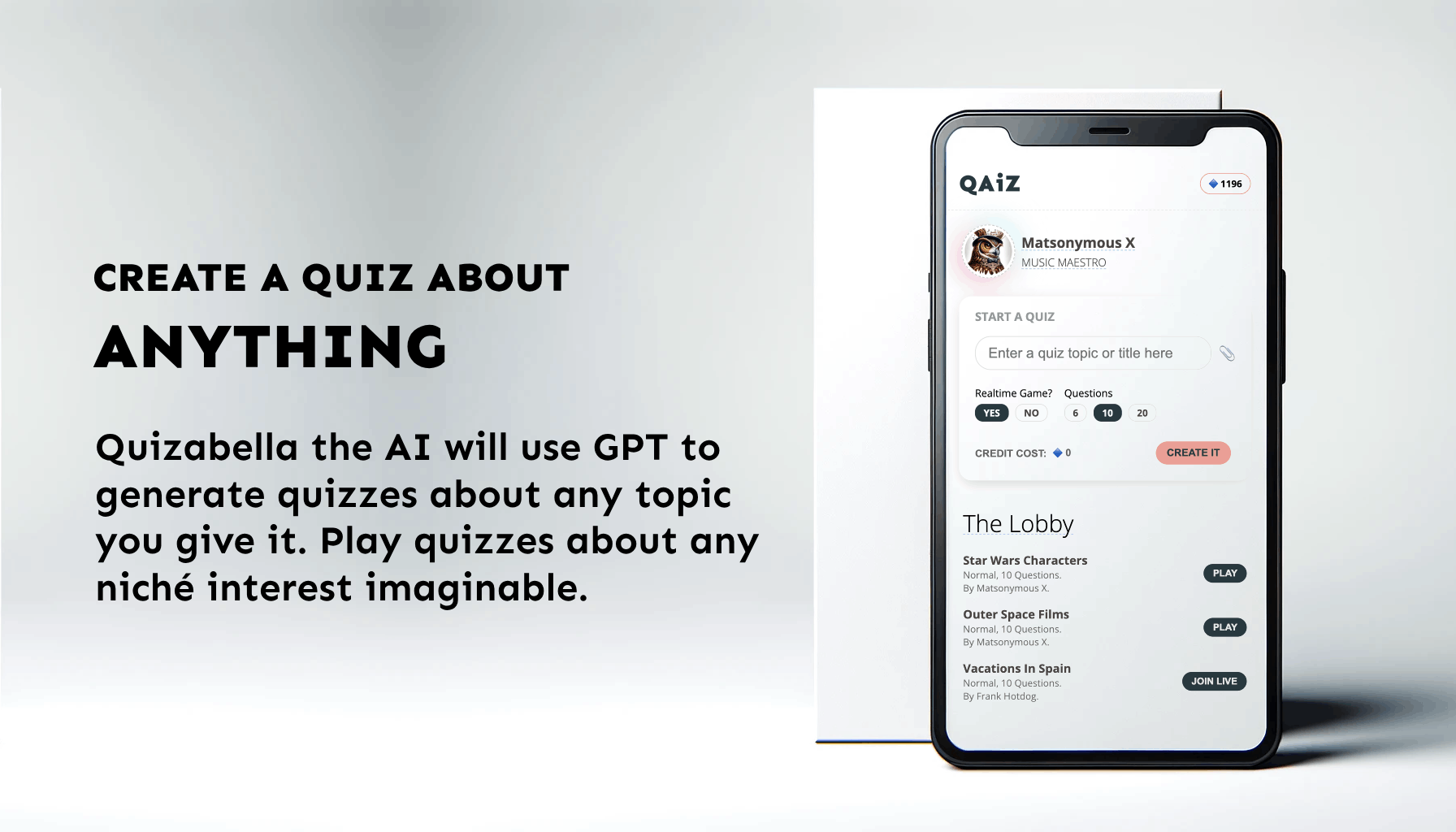 startuptile Qaiz-Create and play AI quizzes together live