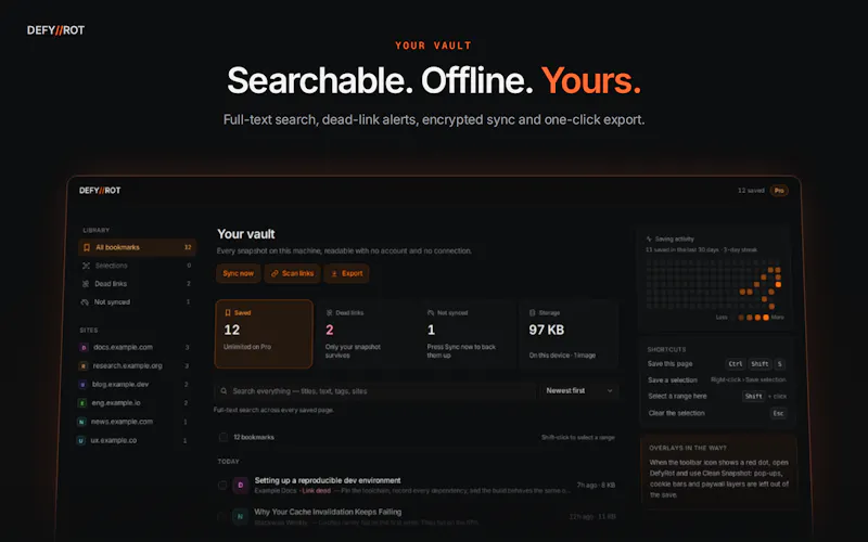 DefyRot — Never lose a reference link. screenshot 3