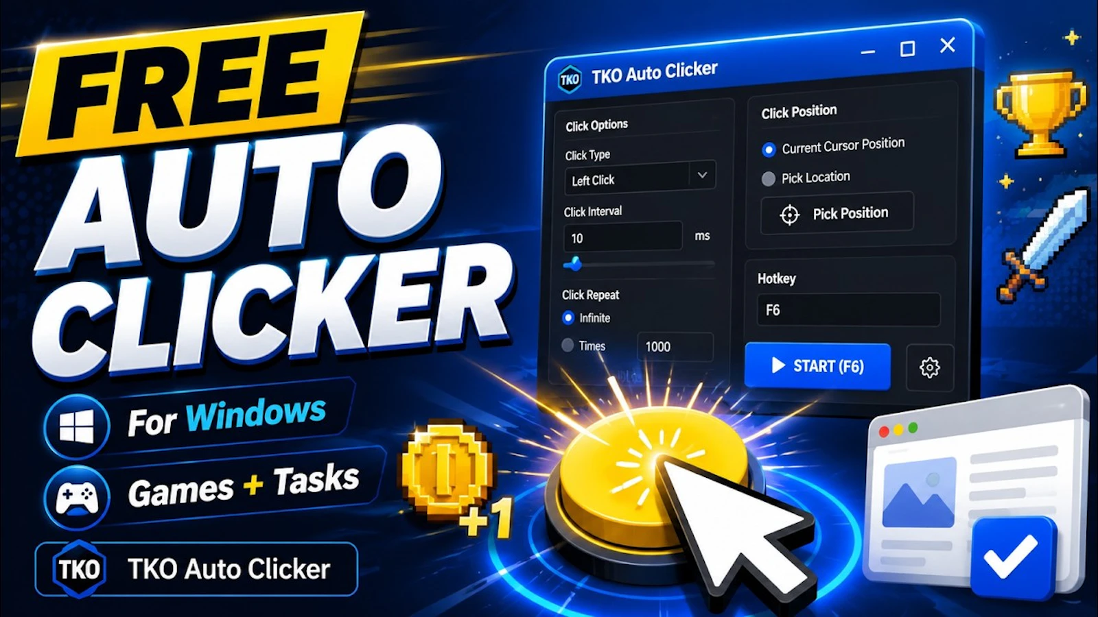 TKO Auto Clicker - Automate Mouse Clicks screenshot 1 (video preview)