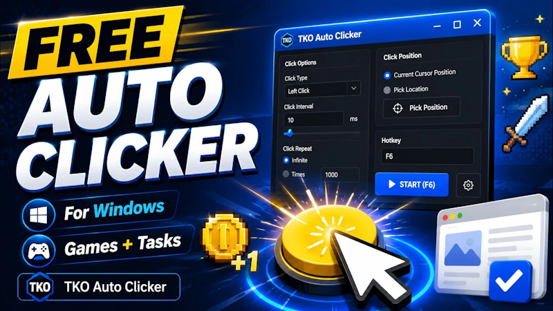 TKO Auto Clicker - Automate Mouse Clicks screenshot 1 (video preview)