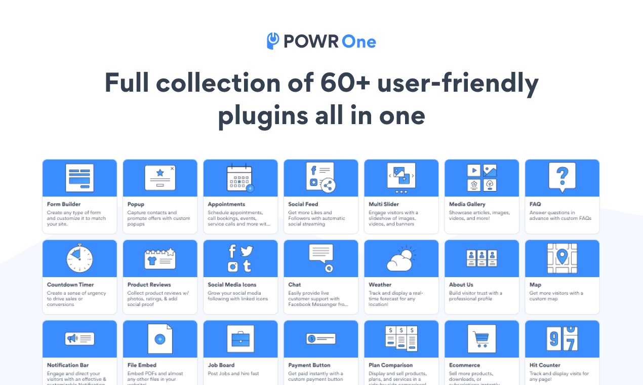 Powr One：網站插件套件 - 60個插件多合一，以個性化您的網站，沒有代碼 media 2