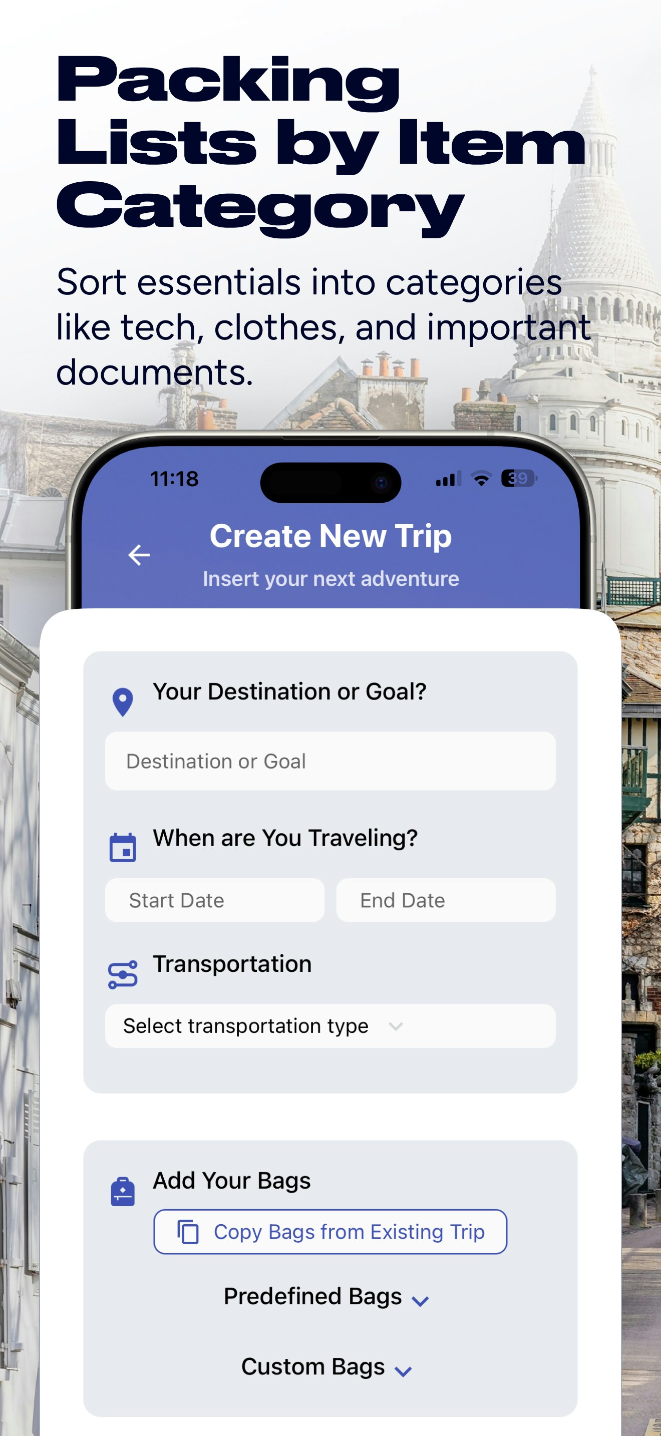 Mídia 4 de With mybag - O primeiro centro de viagem e planejador