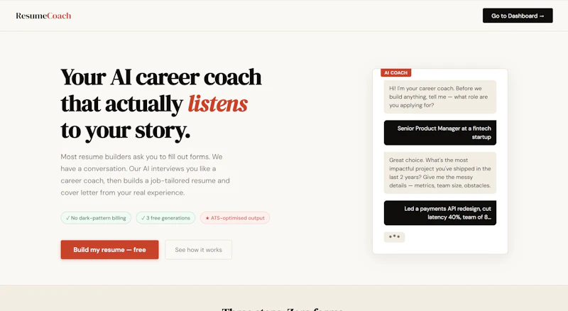 ResumeCoach AI screenshot 1