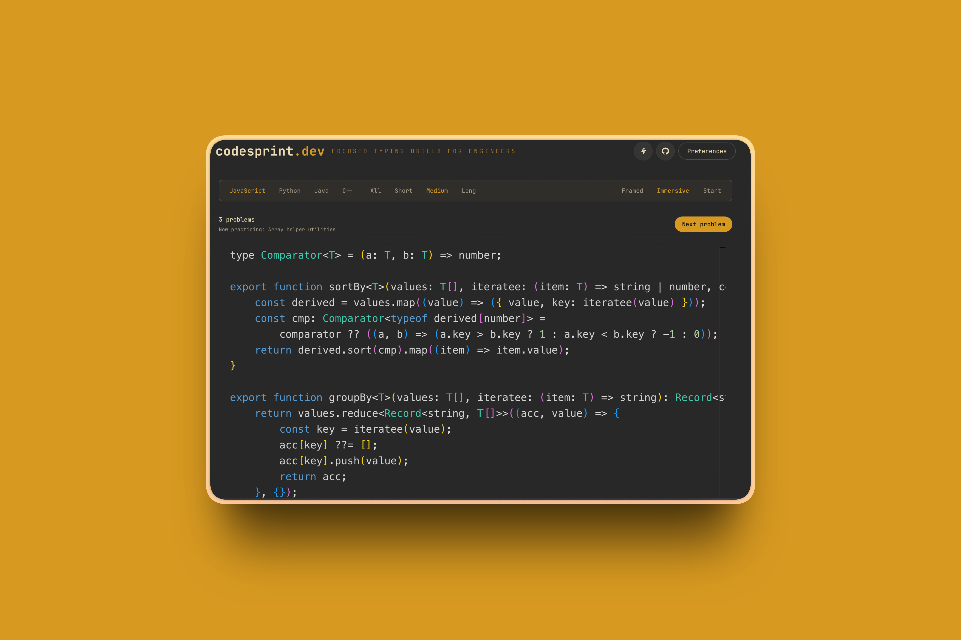 codesprint - Main product screenshot demonstrating key features and user interface