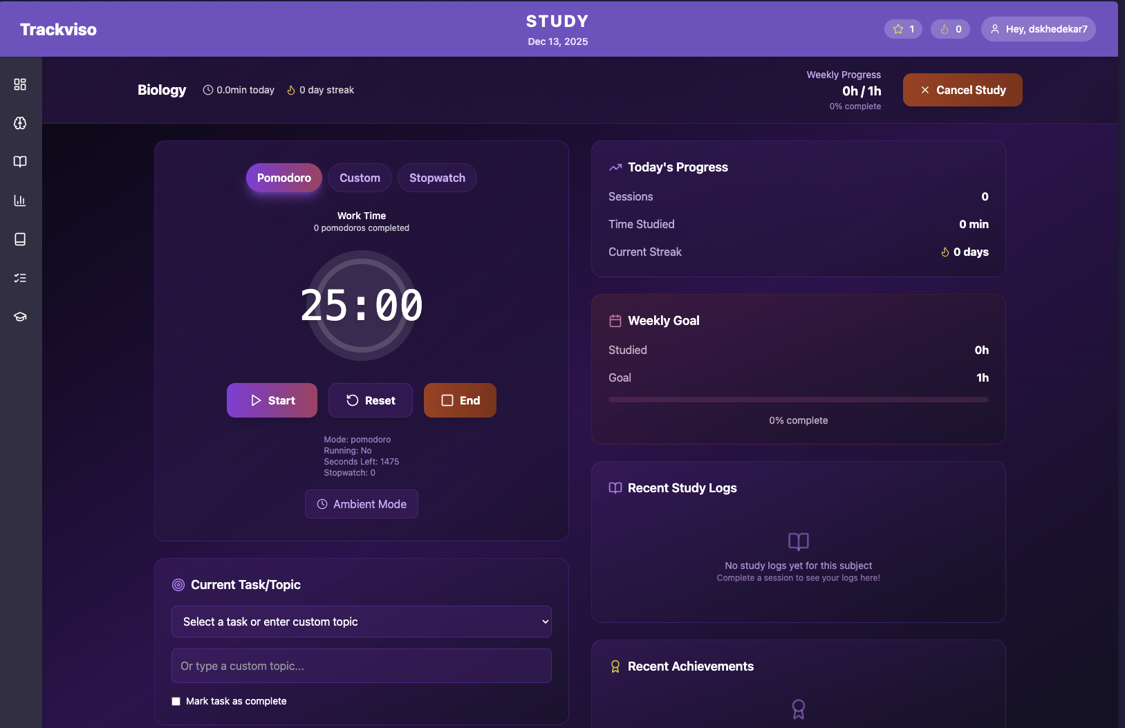 Trackviso — Gamified study tracker gallery image