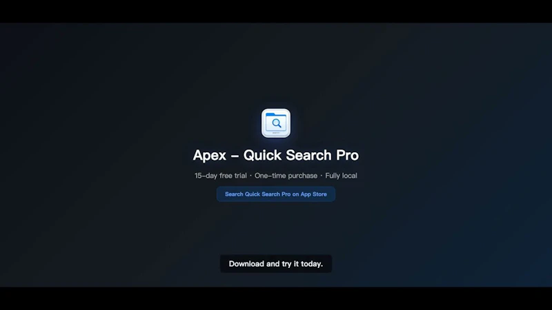 Apex-Quick Search Pro screenshot 1 (video preview)