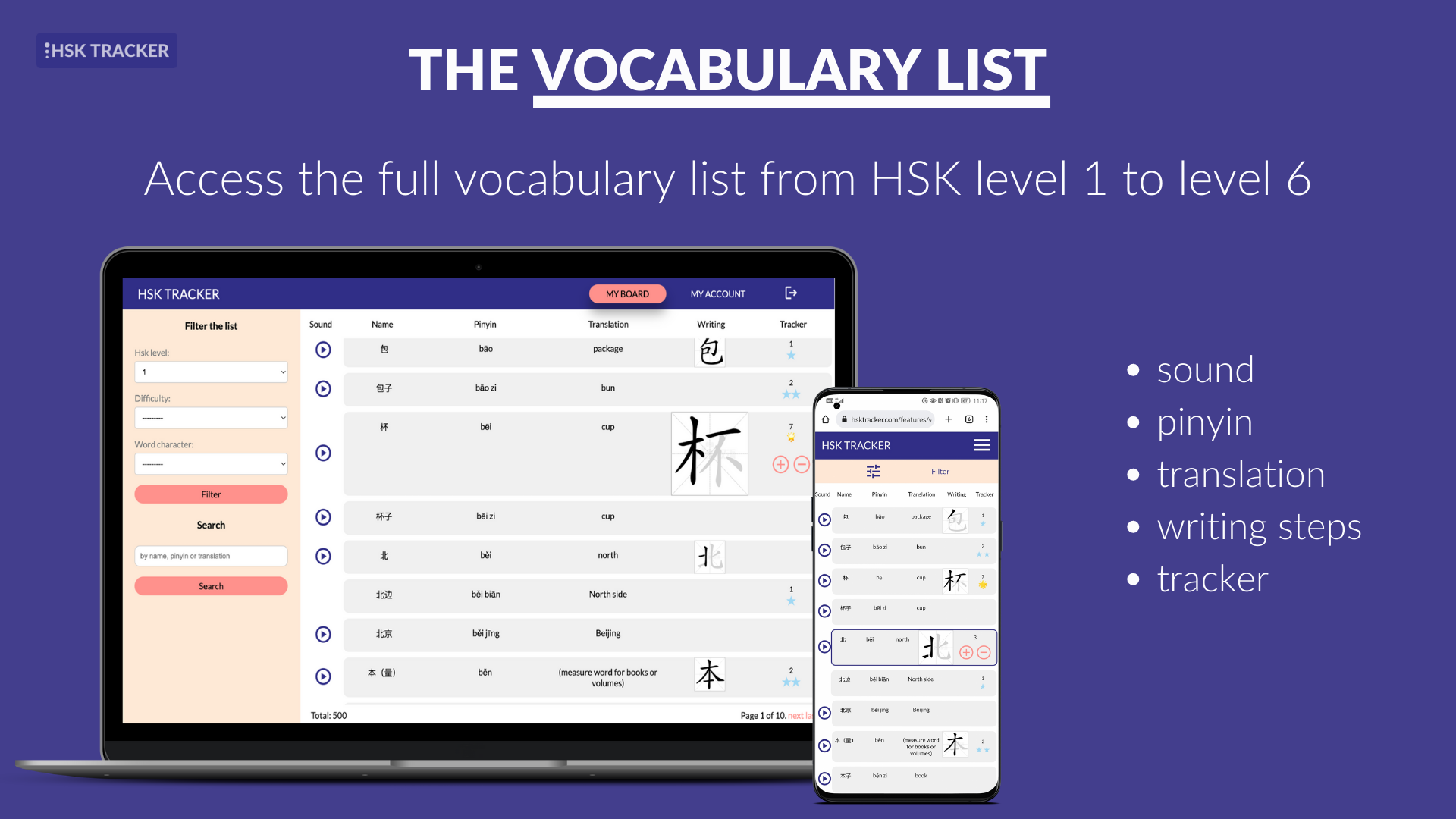 وسائط HSK Tracker - الاستعداد لـ HSK من خلال تتبع تقدمك 3