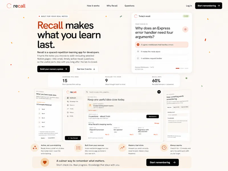 Recall screenshot 1