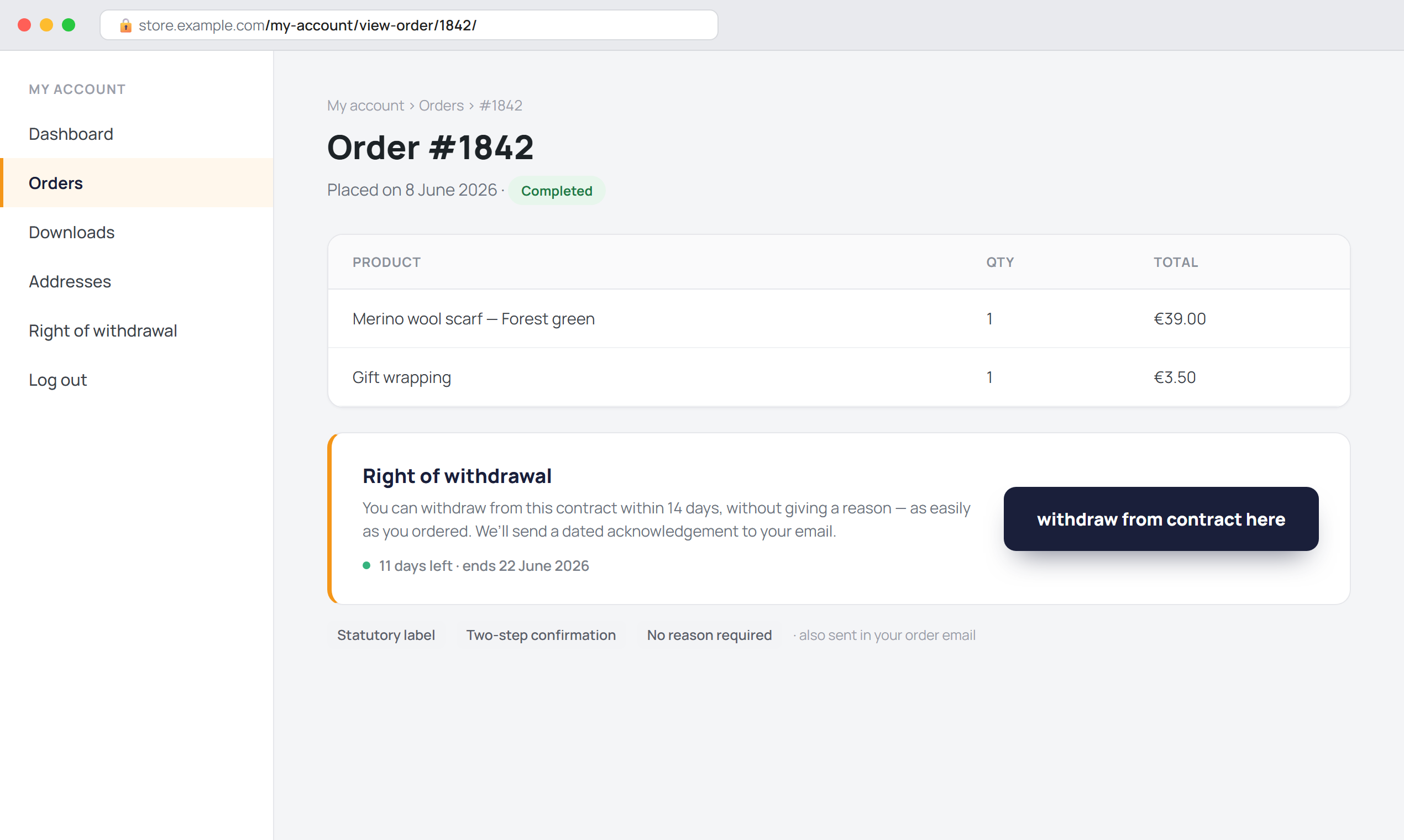 WWU Withdrawal Button gallery image