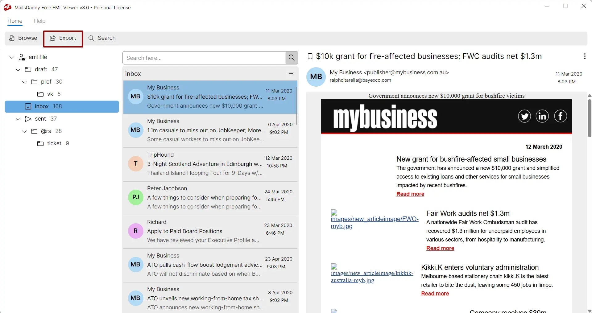 MailsDaddy Free EML Viewer Tool  gallery image