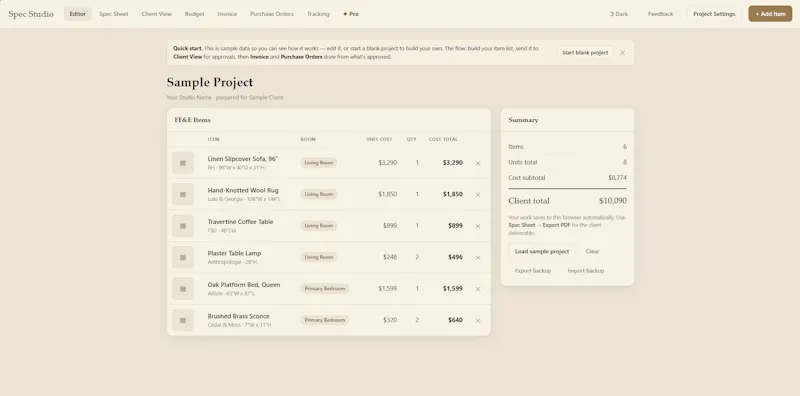 Spec·Studio screenshot 1
