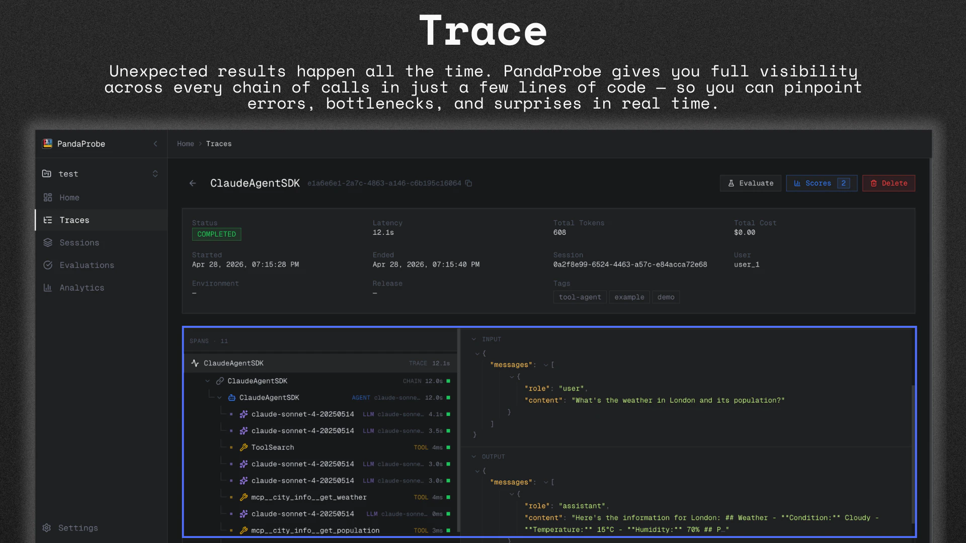 PandaProbe screenshot 2