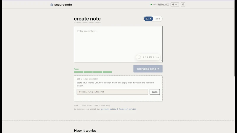 SecNote screenshot 1 (video preview)