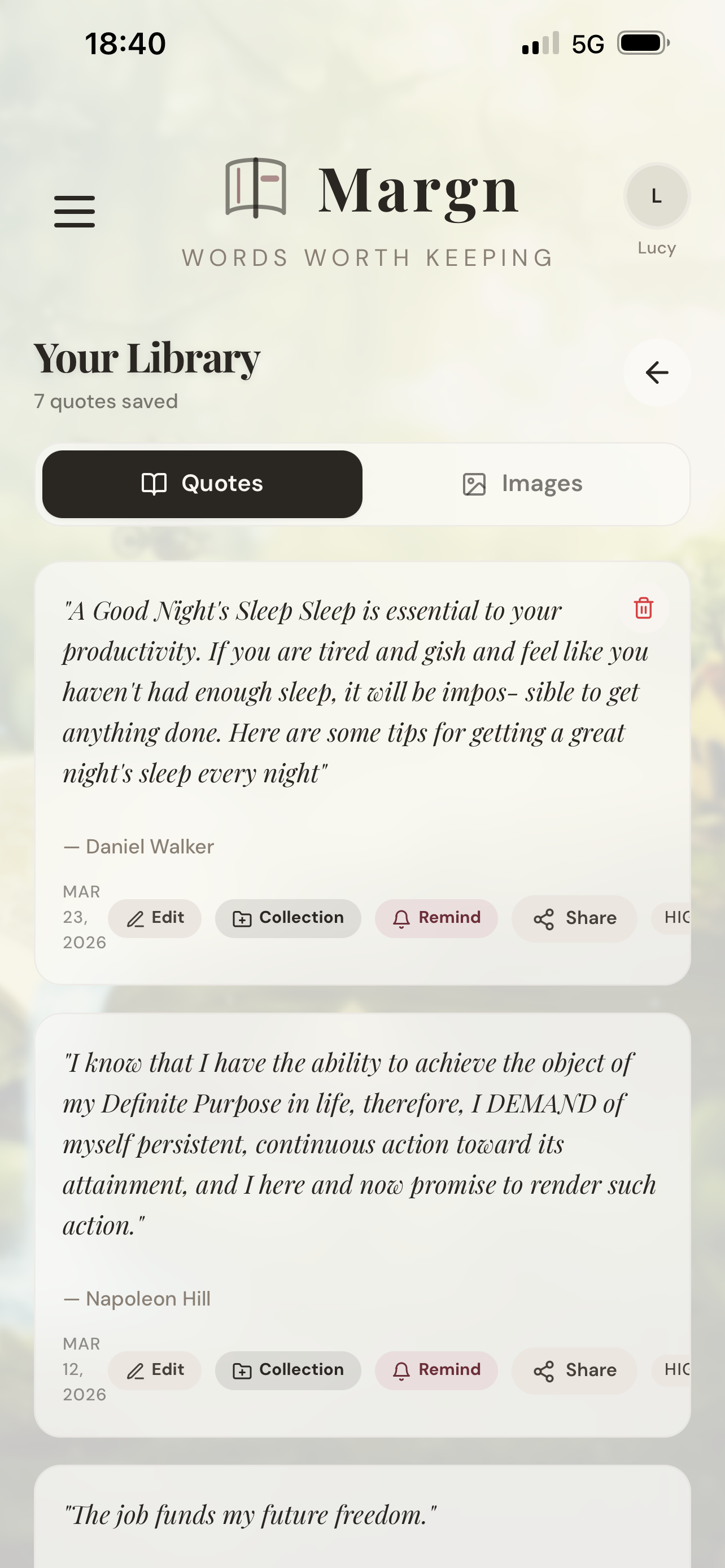 Margn; Quote Journal  gallery image