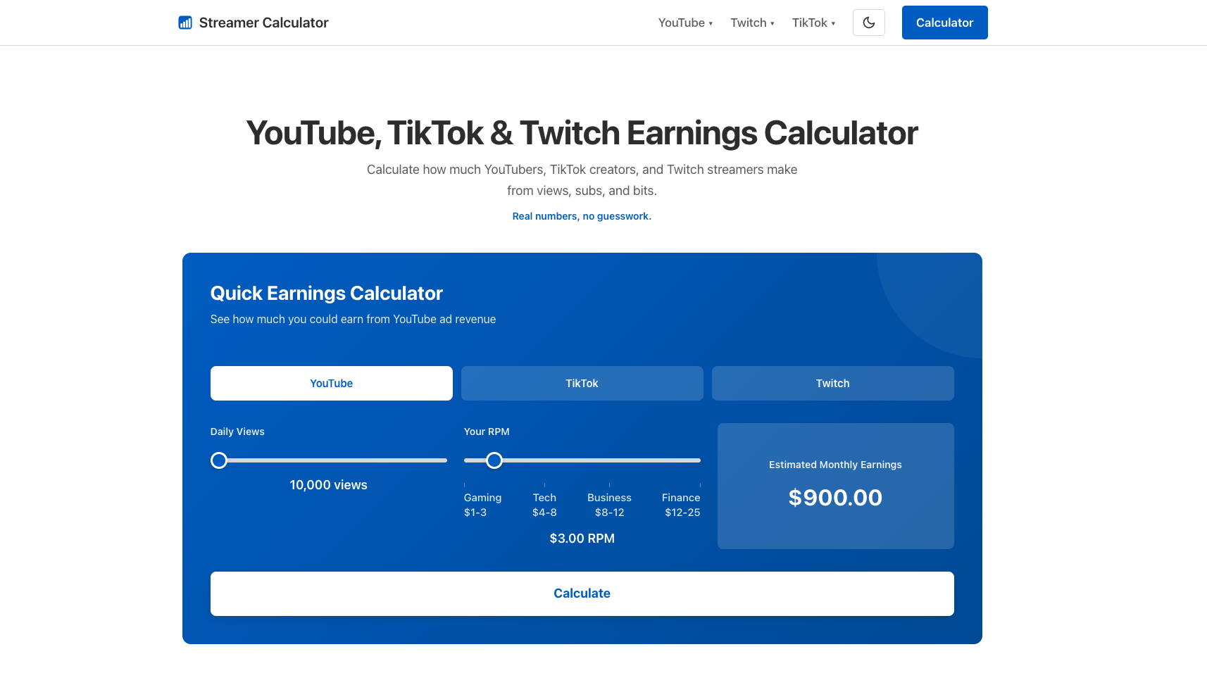 Streamer Calculator - Screenshot 2 showing product features and functionality
