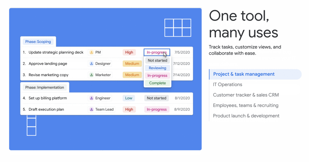 Tables by Google Tables helps teams easily track & automate tasks Product Hunt