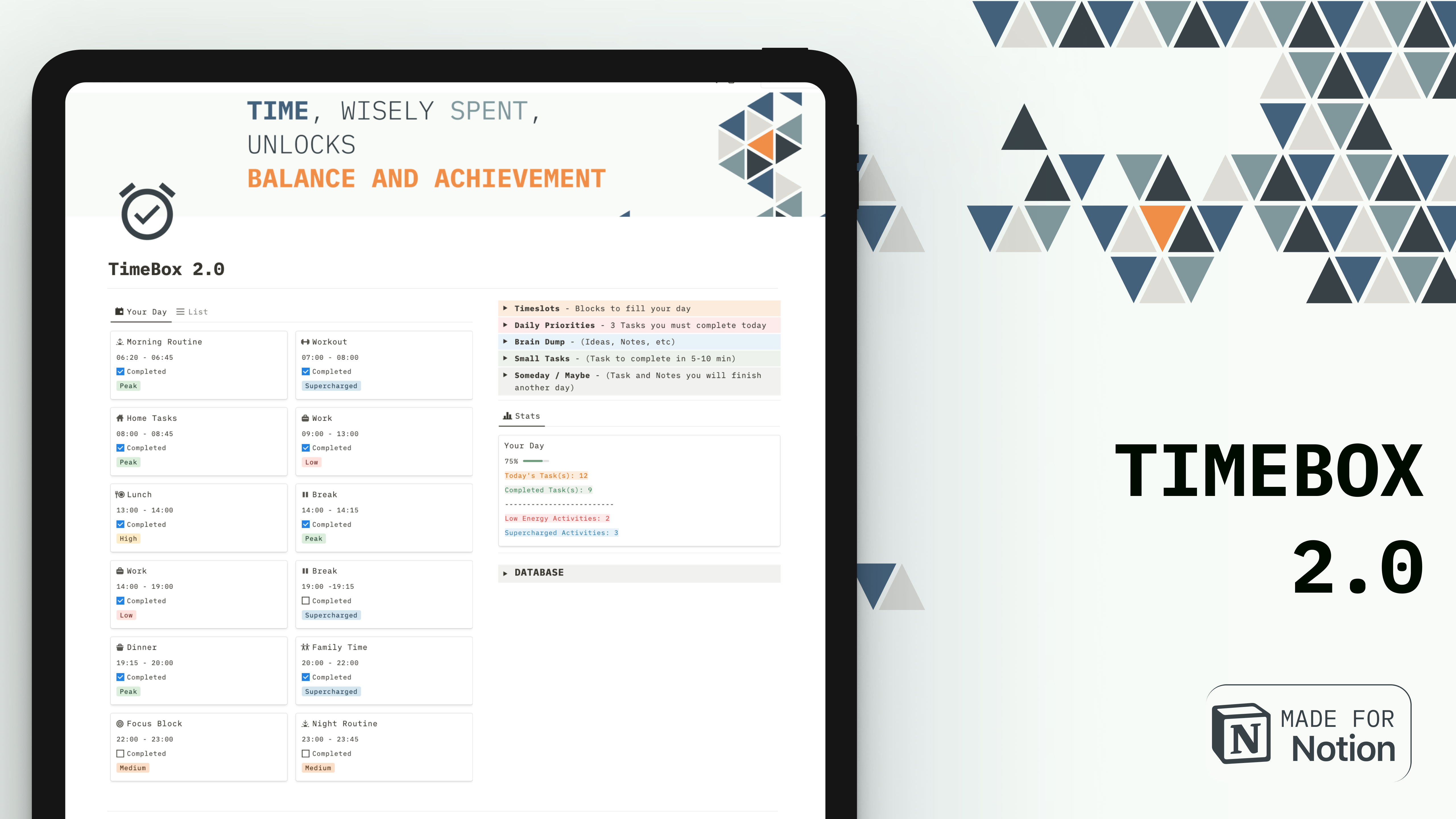 TimeBox 2.0 -sjabloon voor notie - TimeBox 2.0: uw naar productiviteit en balans media 1