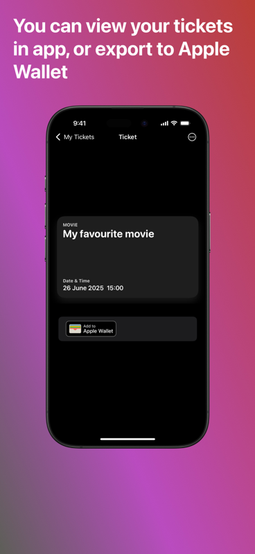 Ticketme - Bewaar uw filmtickets voor Apple Wallet media 2