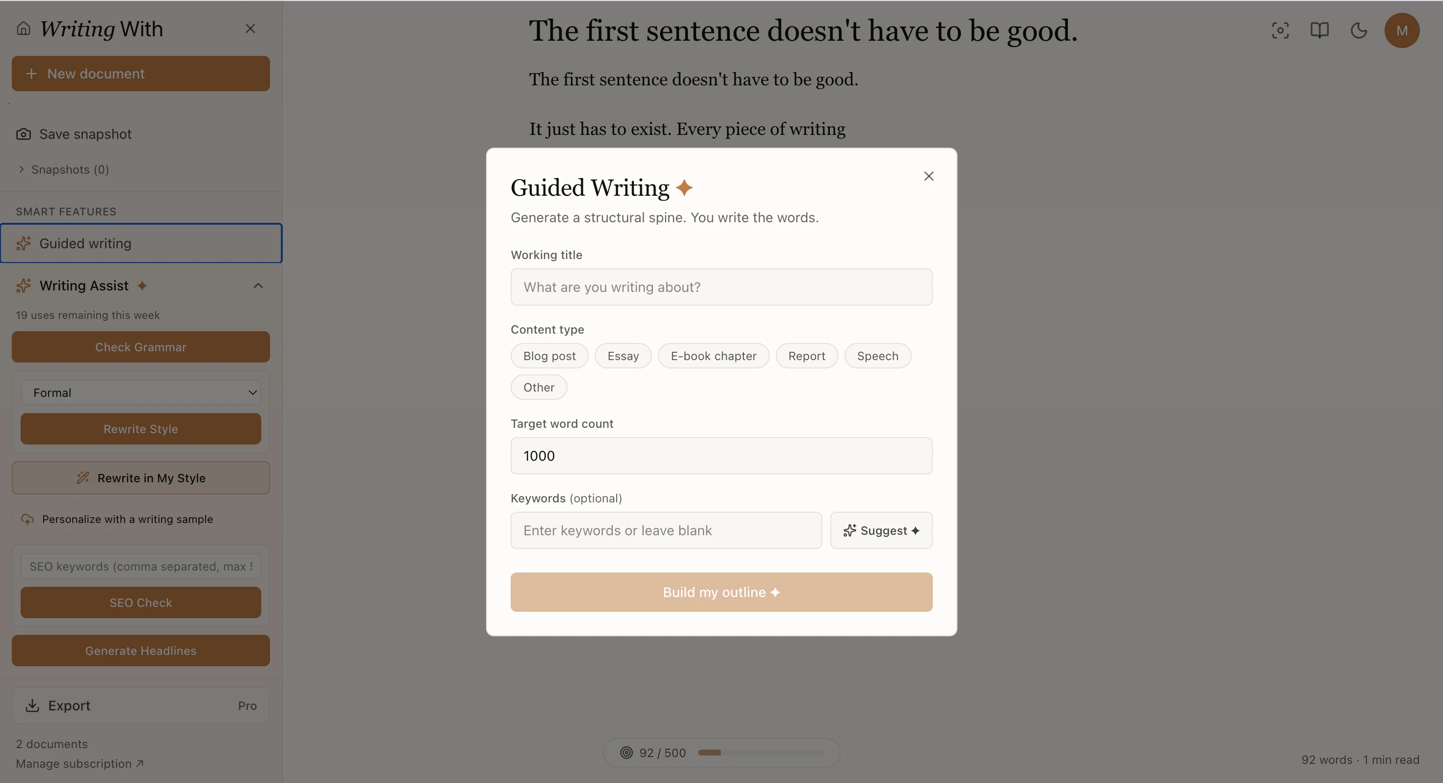 Writing With - Just you and a blank page screenshot 3