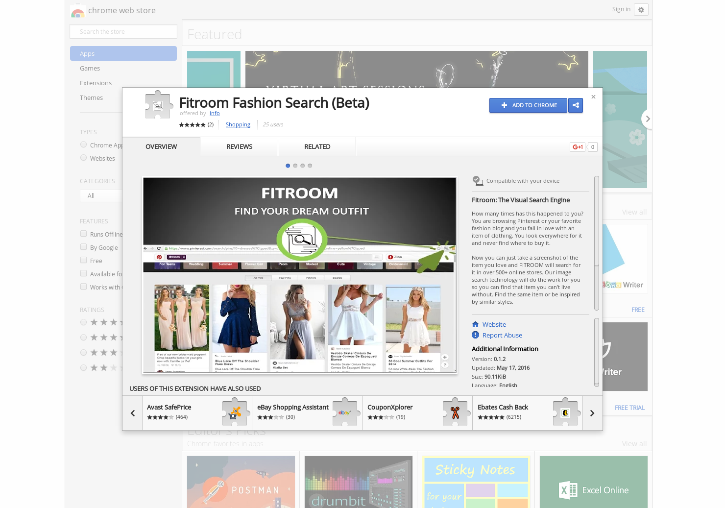 Fitroom: The Visual Search Engine