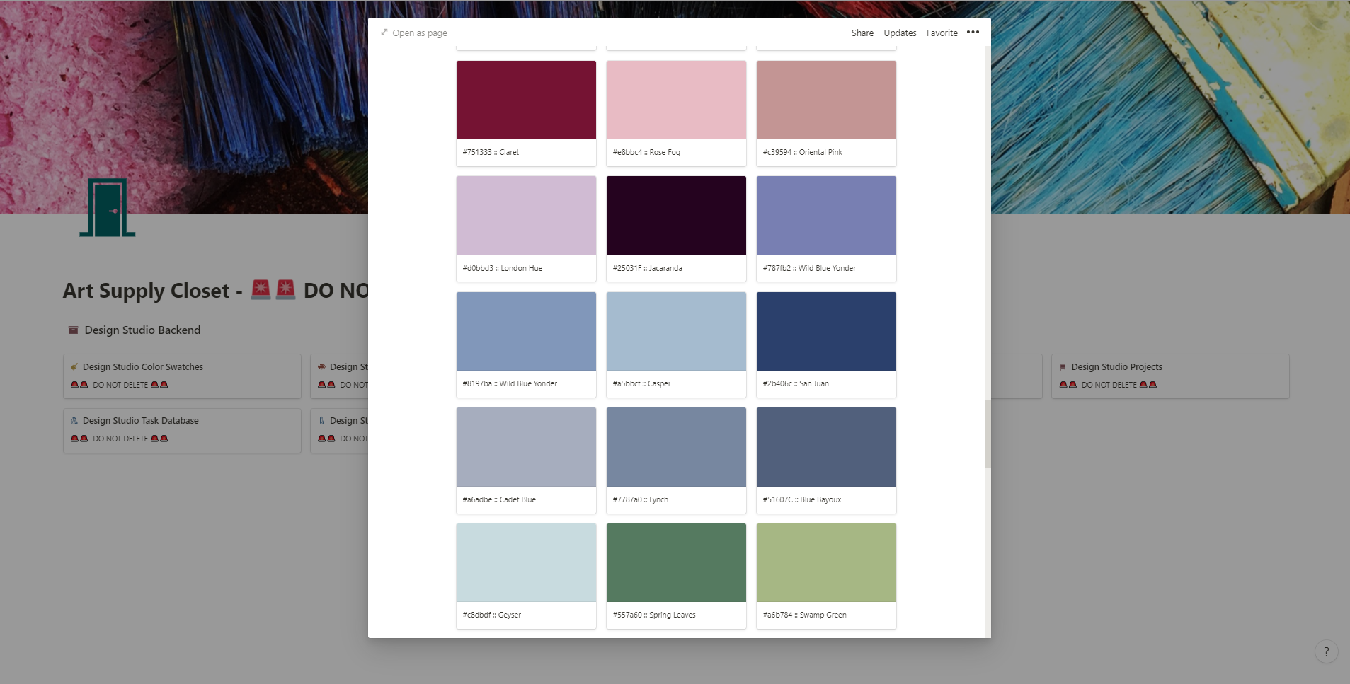 My Design Studio in Notion gallery image