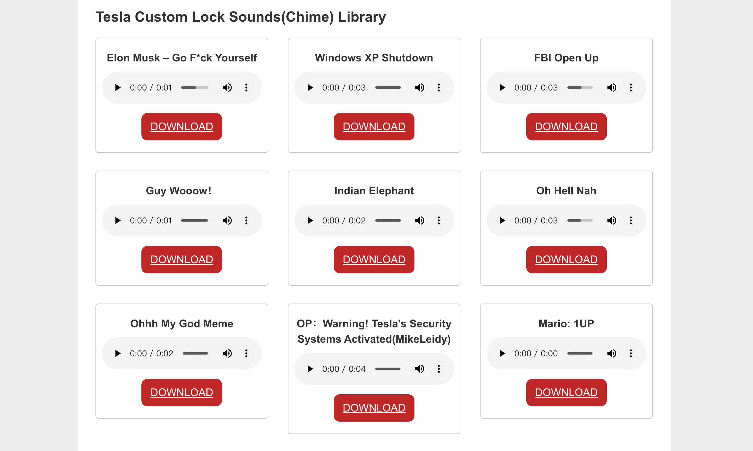 Teslalocksoundshub - Tesla Custom Lock 사운드 다운로드 미디어 1