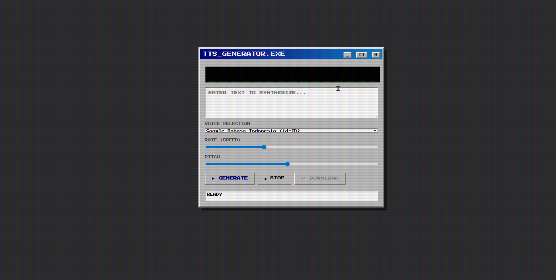 Pixel Speech Synth - Main product screenshot demonstrating key features and user interface