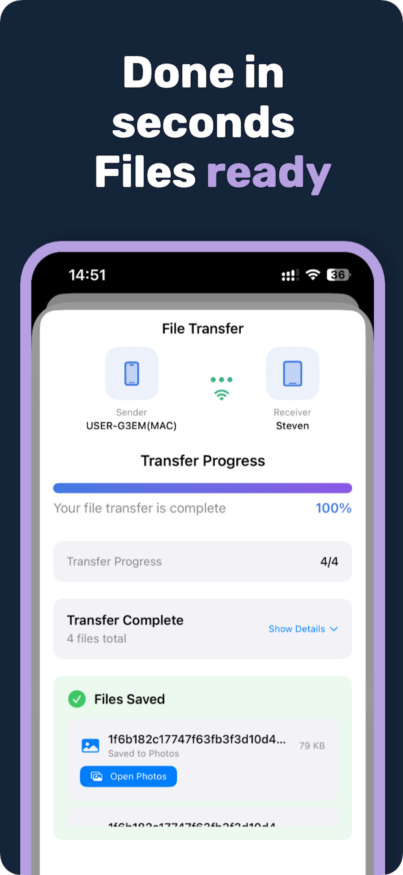 FileLink condiviso - Trasferimento file P2P sicuro |Condivisione di file veloci e privati media 5