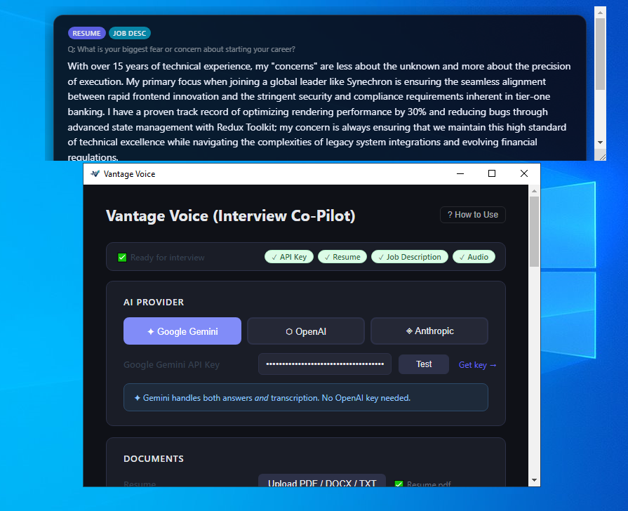 Vantage Voice (Interview Co-pilot) gallery image