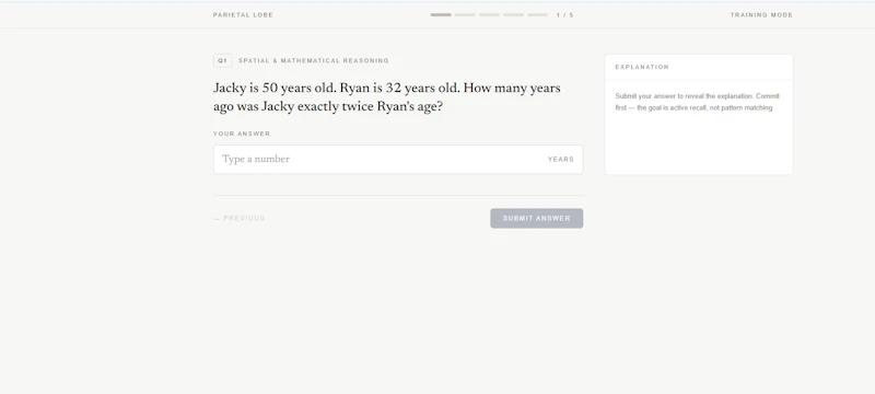 The first metacognitive assessment screenshot 4