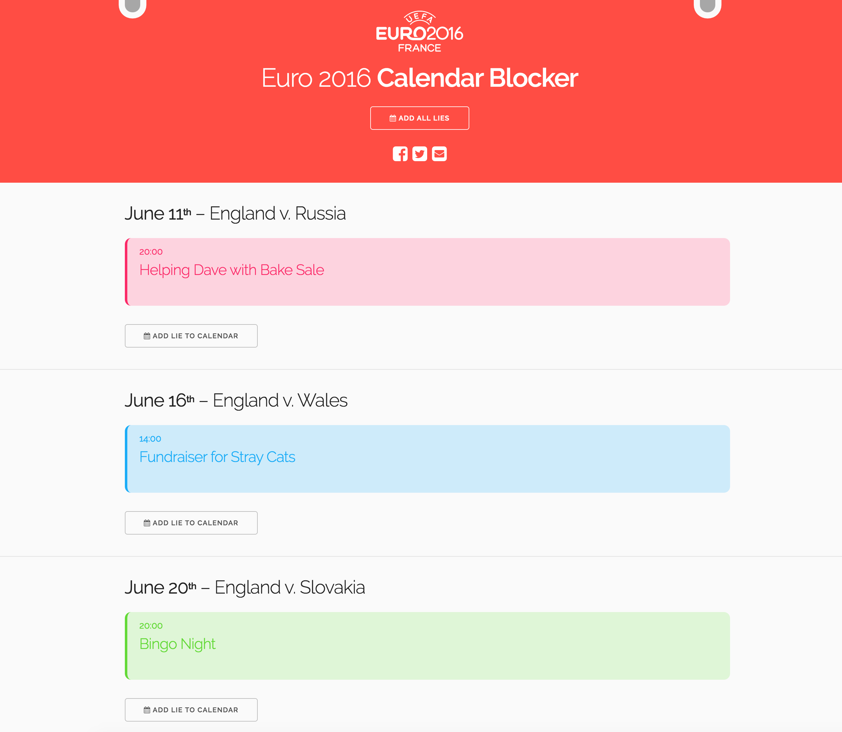 Euro 2016 Calendar Blocker gallery image