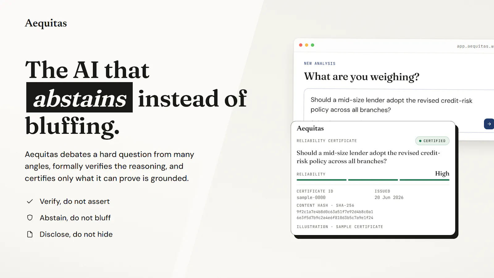 Aequitas AI screenshot 1