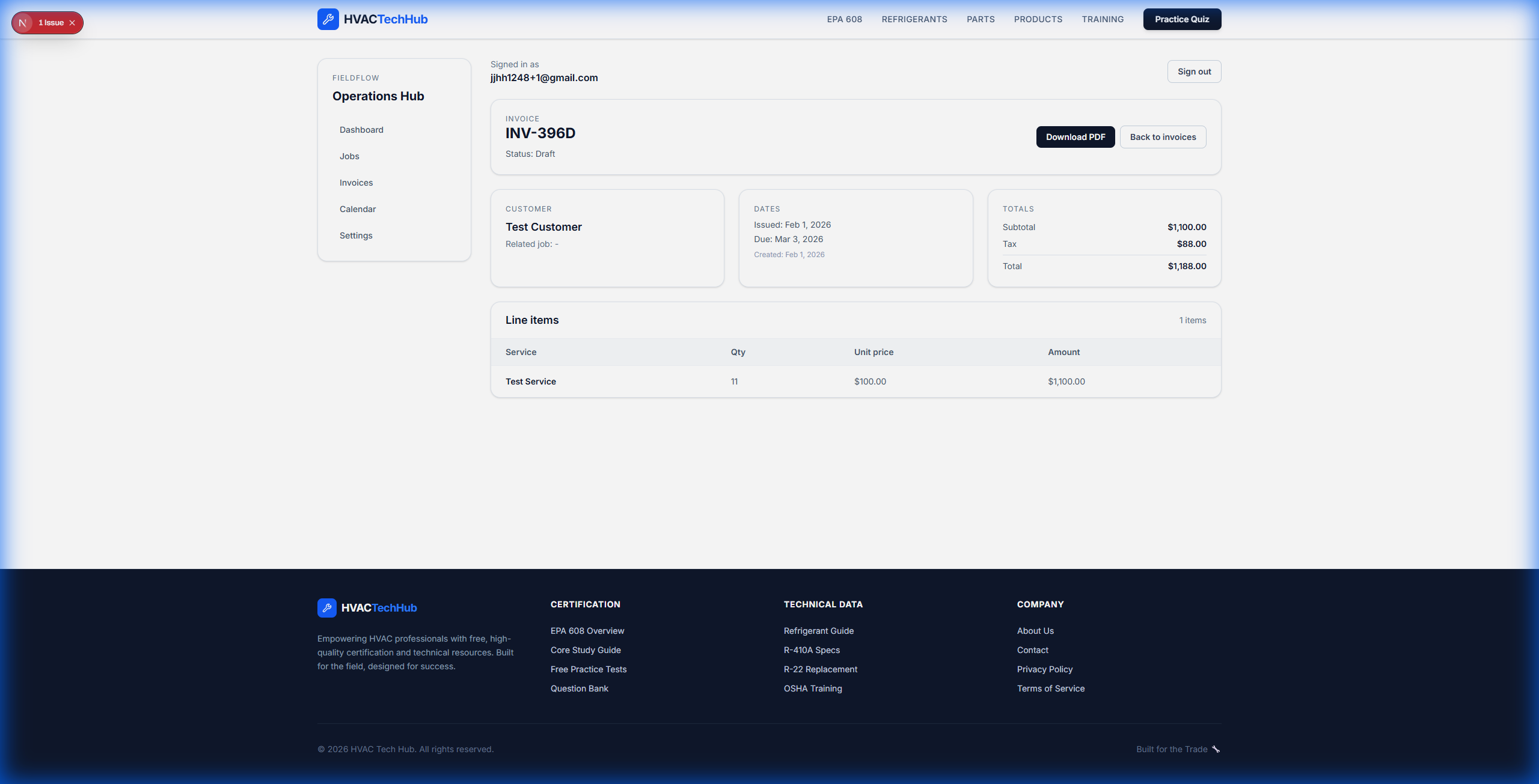 HVAC Admin  - Screenshot 2 showing product features and functionality